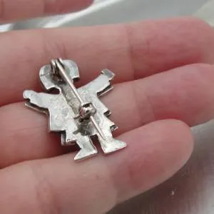 Hadar Designers9k Yellow Gold 925 Sterling Silver Brooch Pin  Israel Handmade (H) SALE