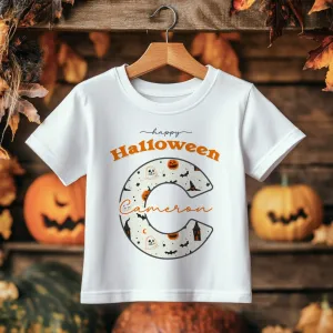Happy Halloween Theme Pattern Personalised Toddler & Kids T Shirt