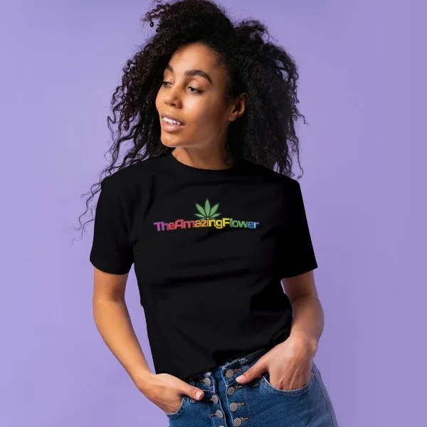 Hemp Leaf Multi-color Logo Women's T-Shirt