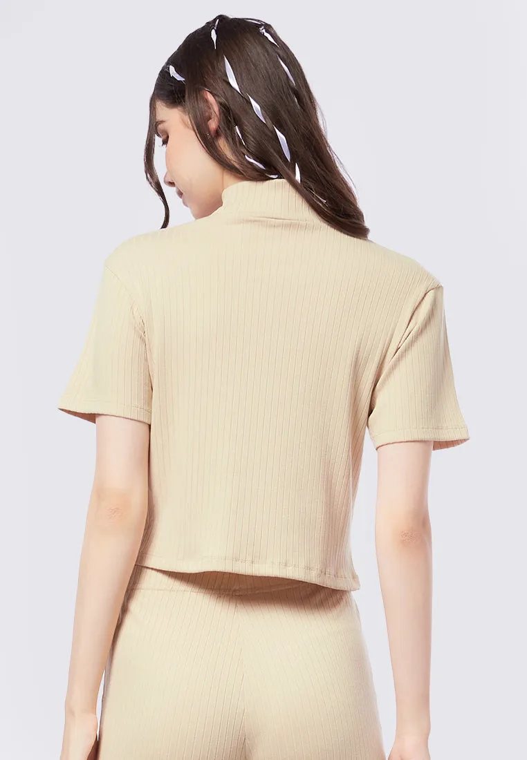 High Neck Short Sleeve Top