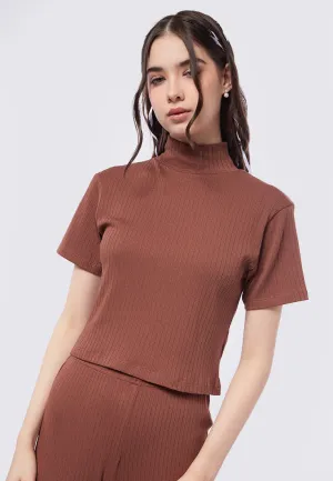 High Neck Short Sleeve Top