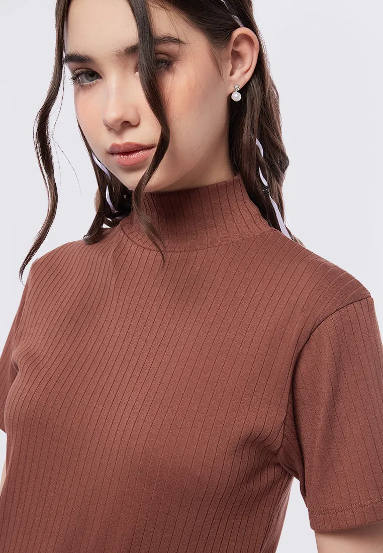 High Neck Short Sleeve Top
