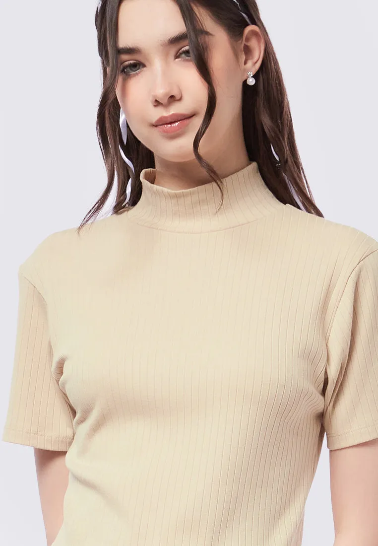 High Neck Short Sleeve Top