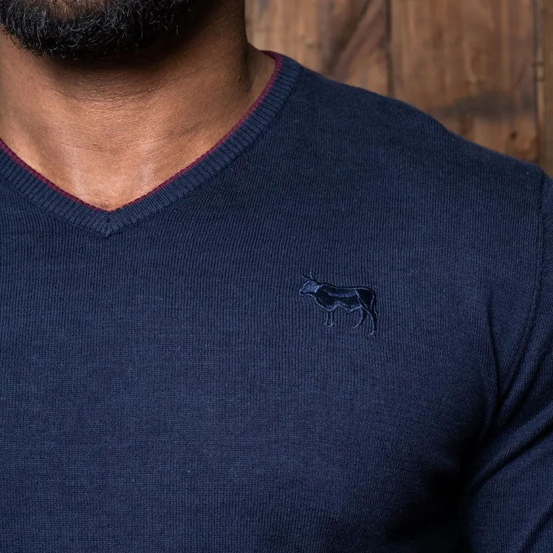 Hilton V-Neck Pullover - Midnight