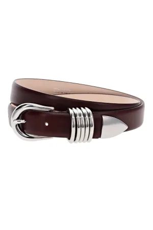 Hollyhock Bordeaux Smooth Leather Belt