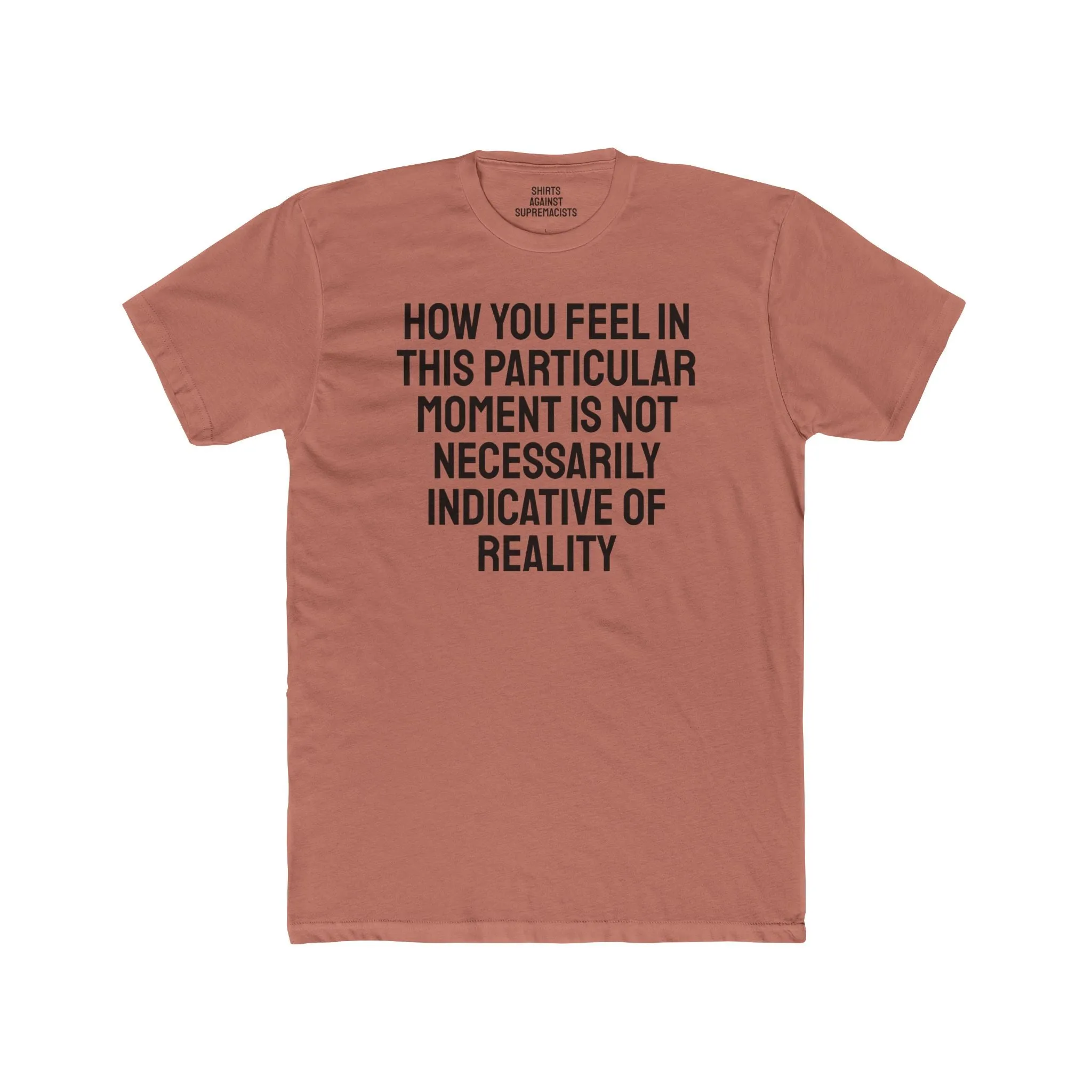 How You Feel In This Particular Moment Is Not Necessarily Indicative Of Reality- Unisex Cotton Crew Tee