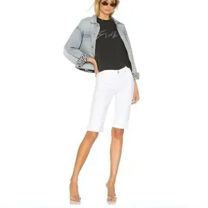 Hudson Amelia cuffed knee length white shorts 25