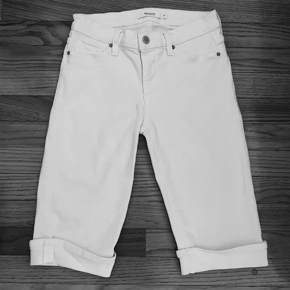 Hudson Amelia cuffed knee length white shorts 25