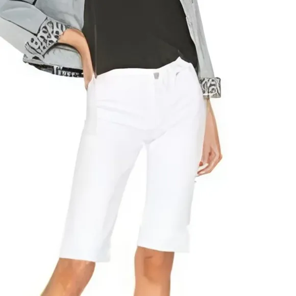 Hudson Amelia cuffed knee length white shorts 25