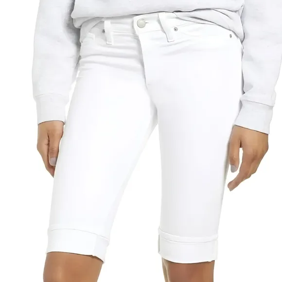 Hudson Amelia cuffed knee length white shorts 25