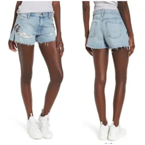 Hudson Denim Sade Embroidered Shorts Size 25 Butterfly Distressed Cut Off 29 8