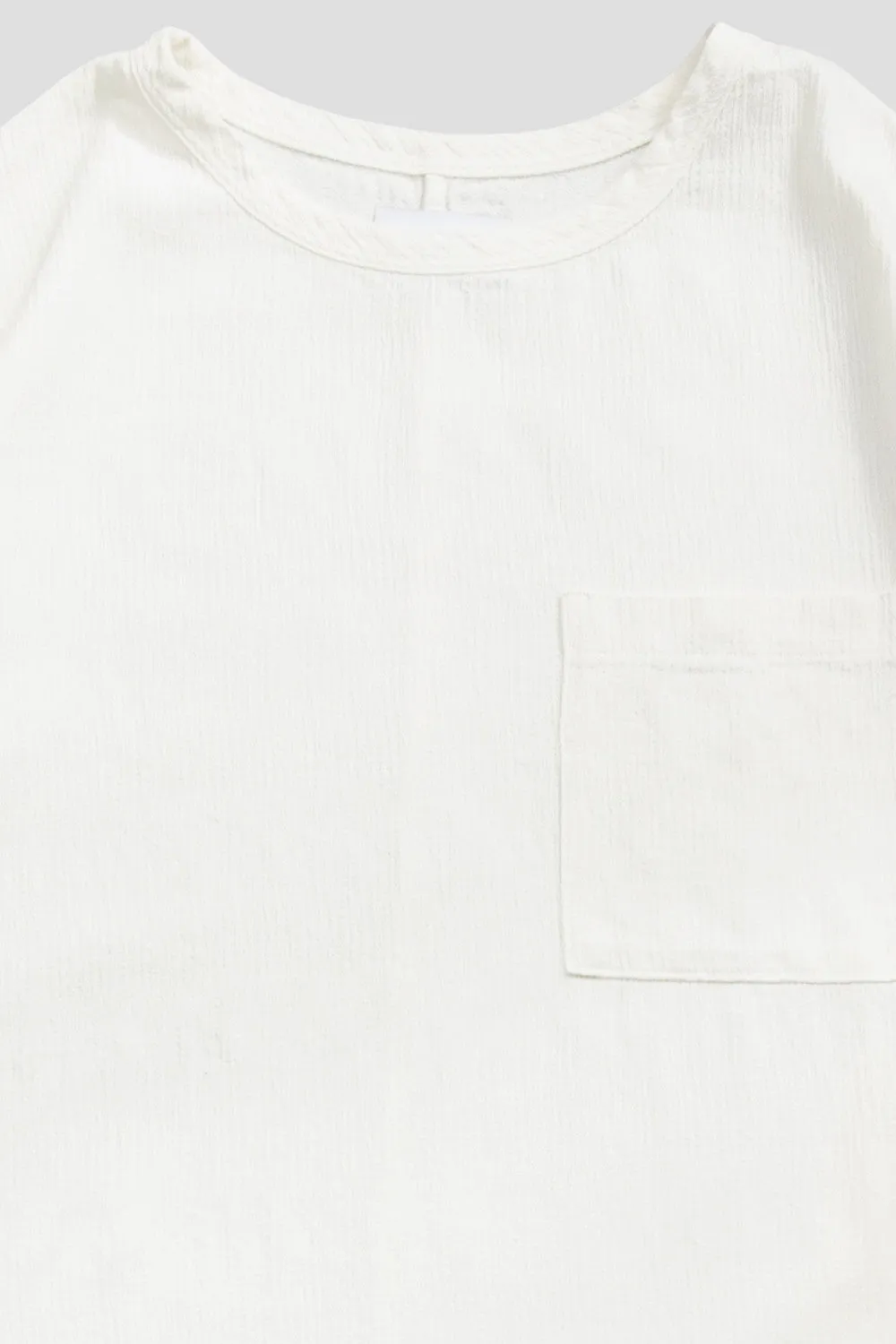 HYMNE TEXTURED WOVEN POCKET SS TSHIRT OFF WHITE