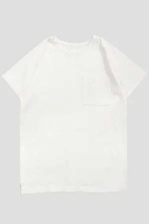 HYMNE TEXTURED WOVEN POCKET SS TSHIRT OFF WHITE