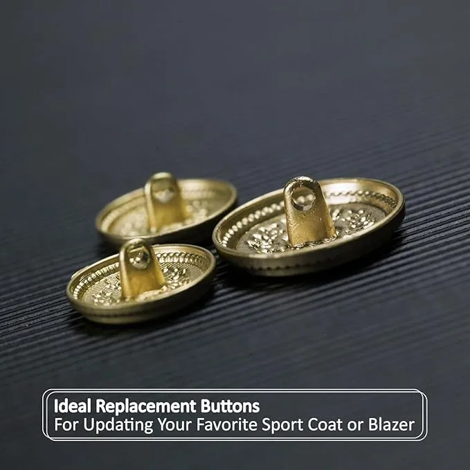 Imperial Gold Crest Metal Button (6 Big   6 Small)