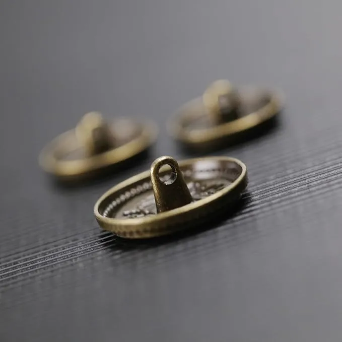 Imperial Gold Crest Metal Button (6 Big   6 Small)