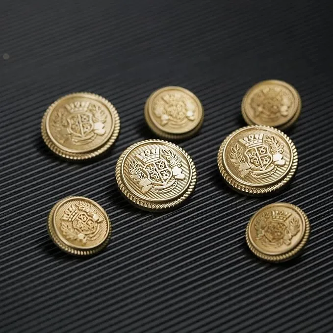 Imperial Gold Crest Metal Button (6 Big   6 Small)