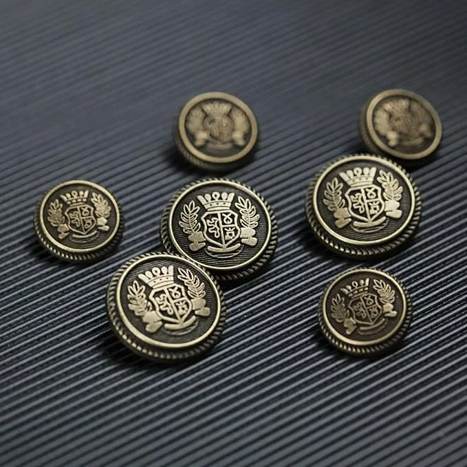 Imperial Gold Crest Metal Button (6 Big   6 Small)
