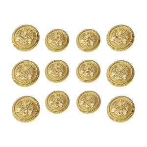 Imperial Gold Crest Metal Button (6 Big   6 Small)