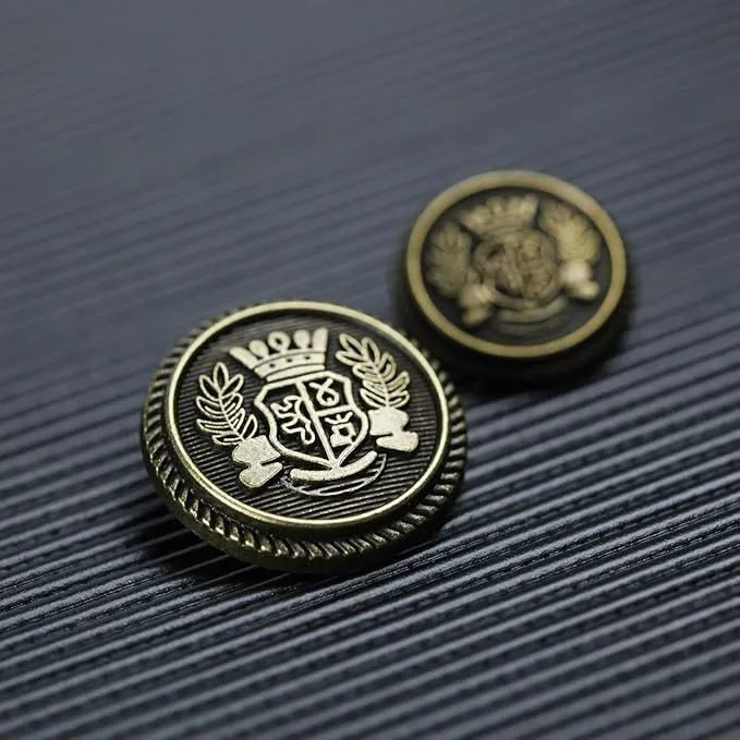 Imperial Gold Crest Metal Button (6 Big   6 Small)