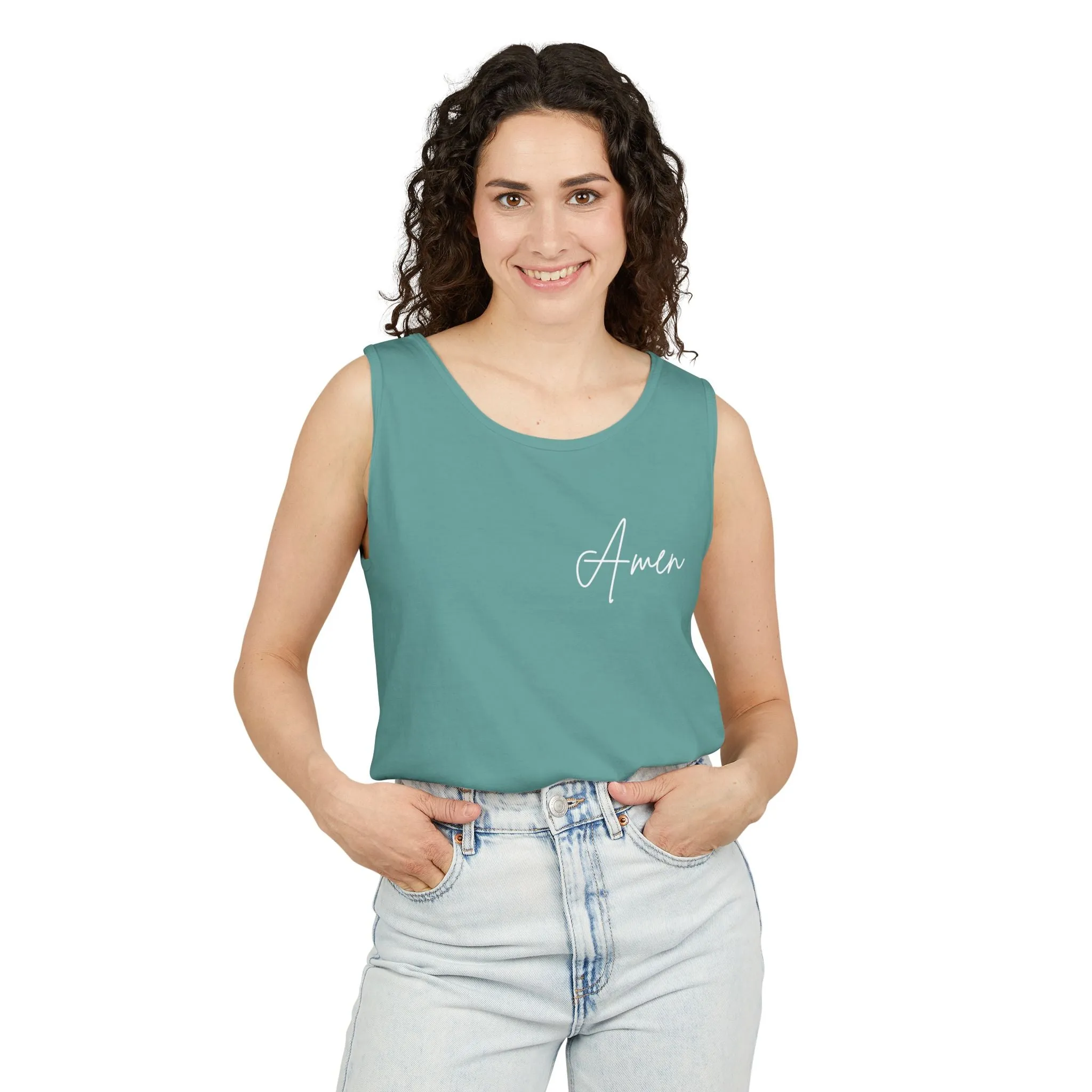 Inspirational Unisex Tank Top - "Amen" | Perfect for Summer, Workouts, Gratitude | Gift for Faith, Relaxation, Vacation