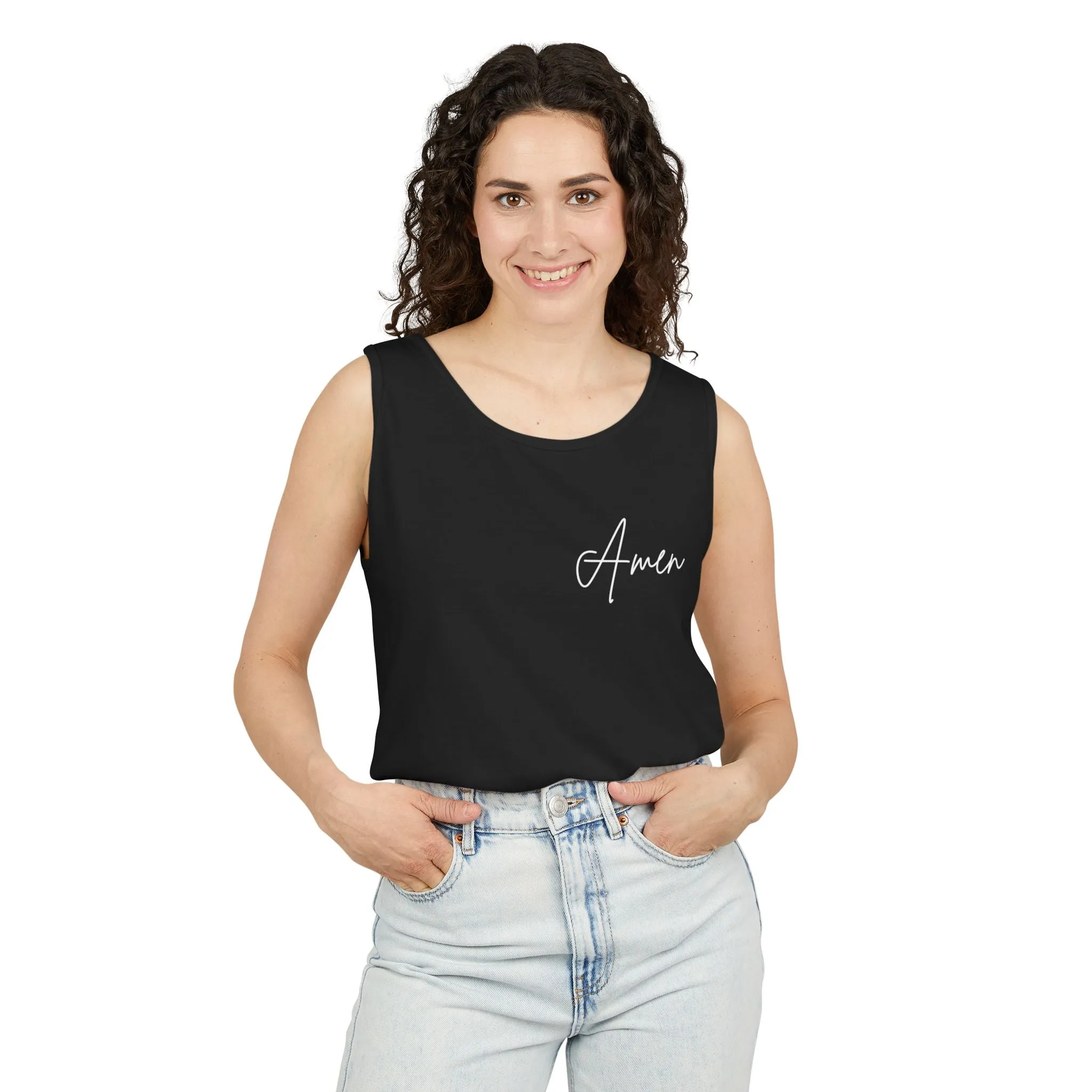 Inspirational Unisex Tank Top - "Amen" | Perfect for Summer, Workouts, Gratitude | Gift for Faith, Relaxation, Vacation