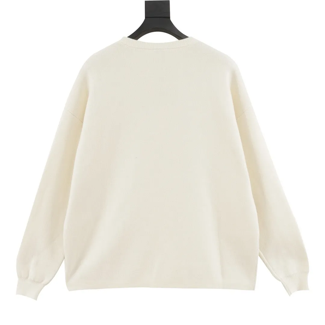 Jacquard pocket knitted sweater