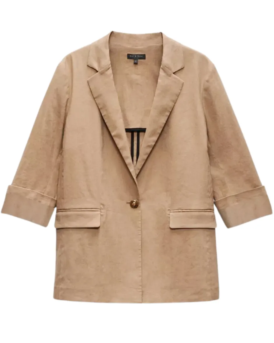 Jennie Linen Blazer (Muted Brown)