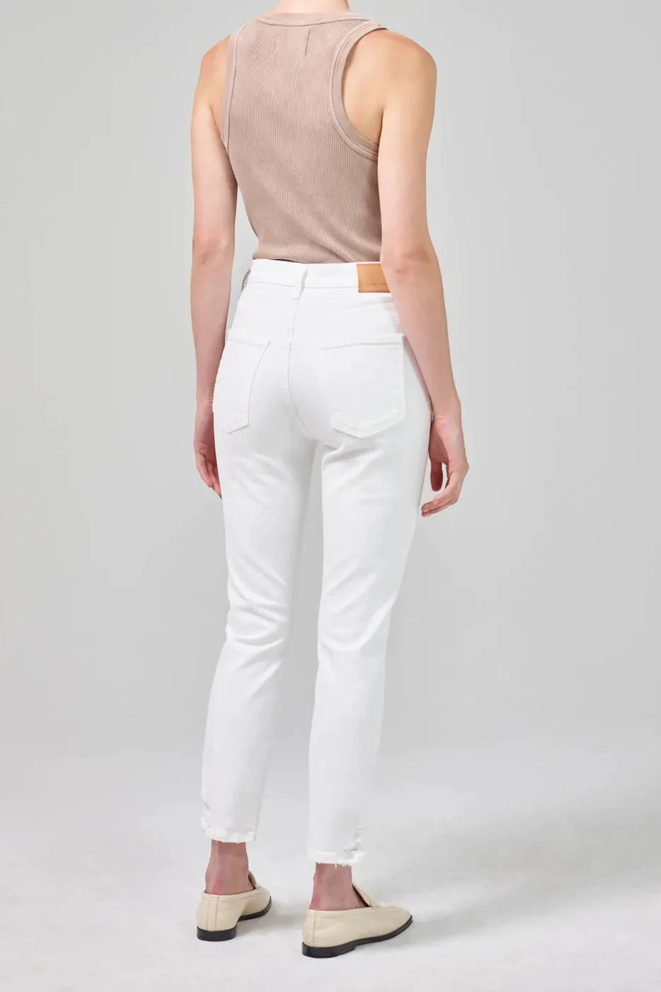 Jolene High Rise Vintage Slim in White Out