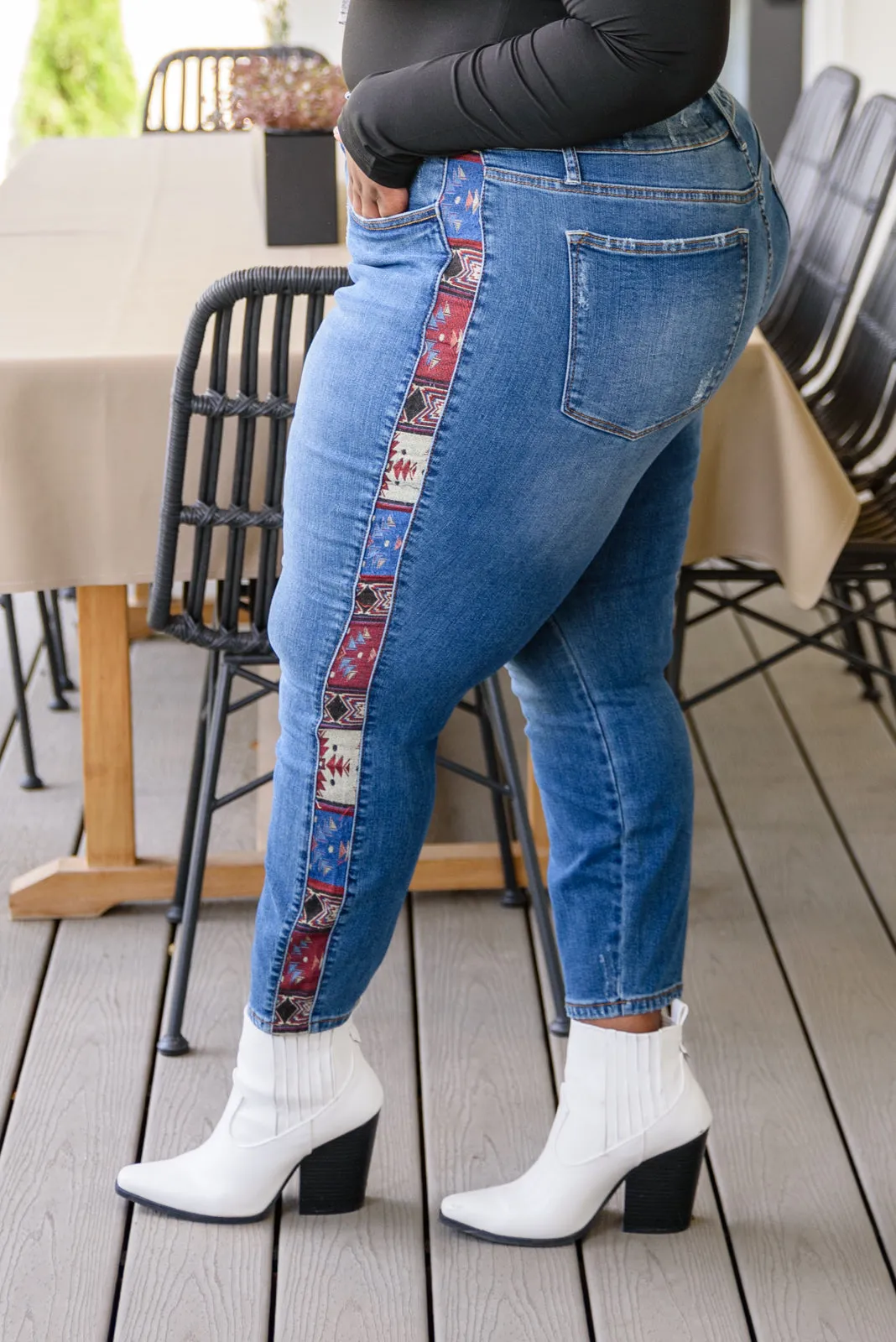 JUDY BLUE Rio Western Print Relaxed Jeans