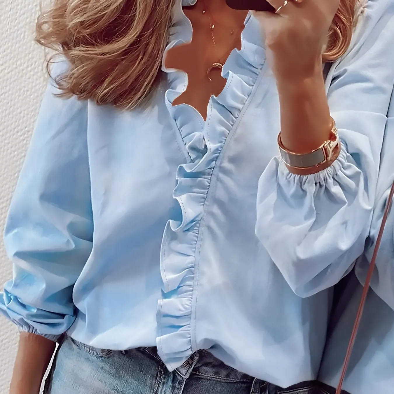 Juliette – Ruffled V-Neck Blouse