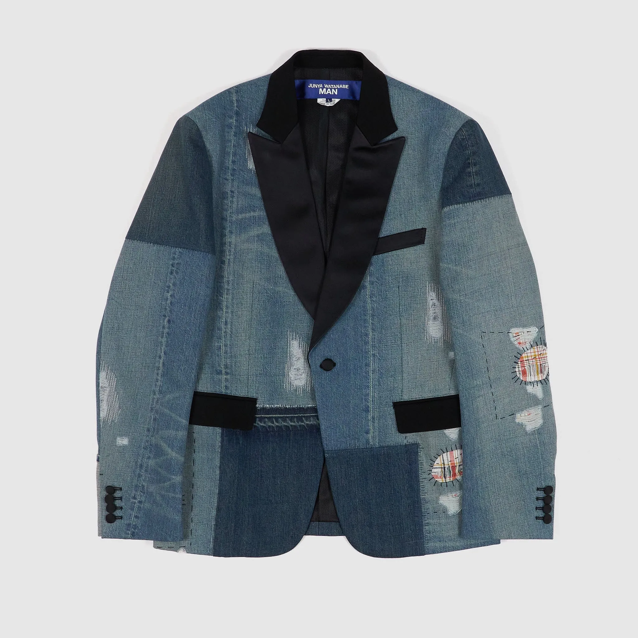 Junya Watanabe Man Patchwork Denim Tuxedo Blazer
