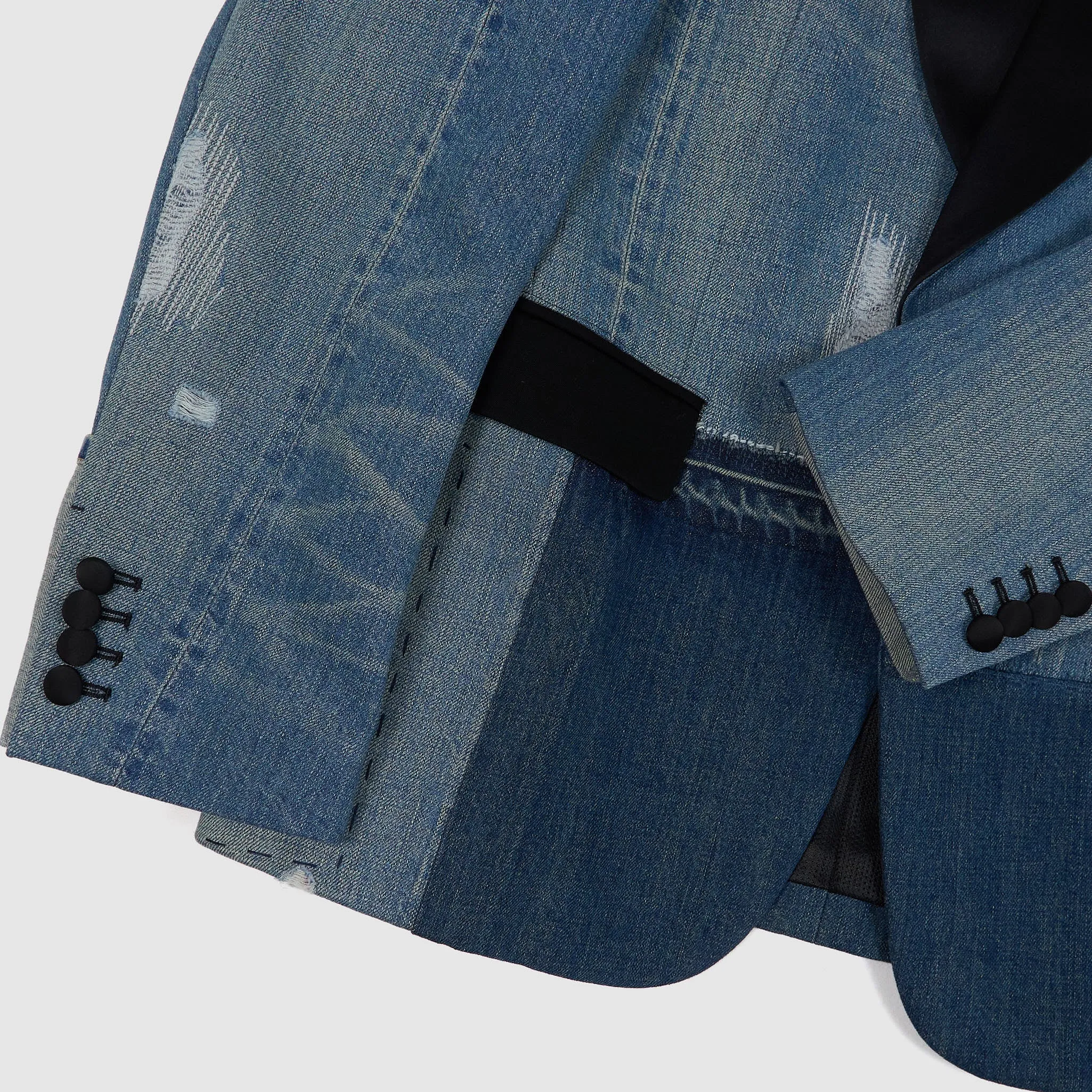 Junya Watanabe Man Patchwork Denim Tuxedo Blazer