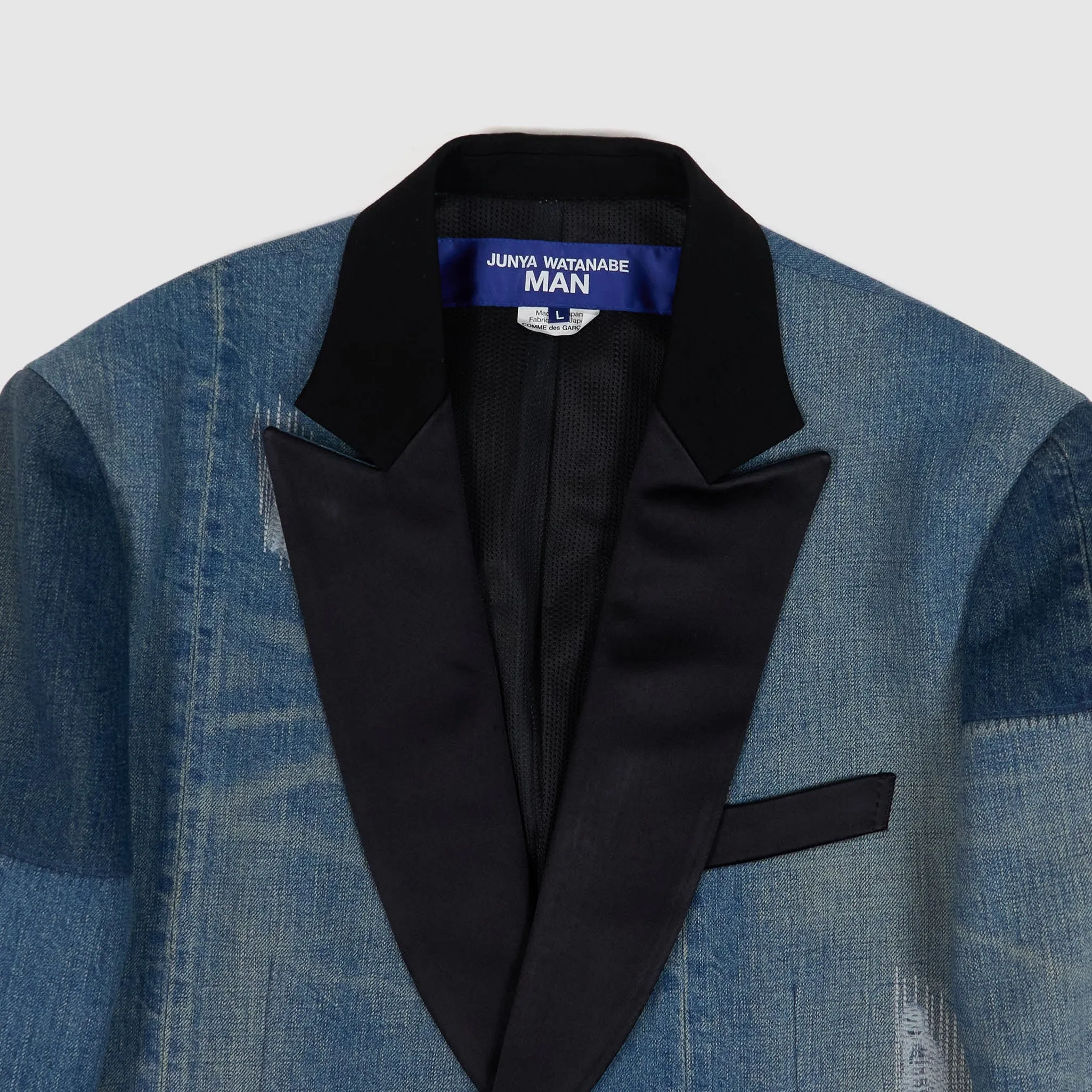 Junya Watanabe Man Patchwork Denim Tuxedo Blazer