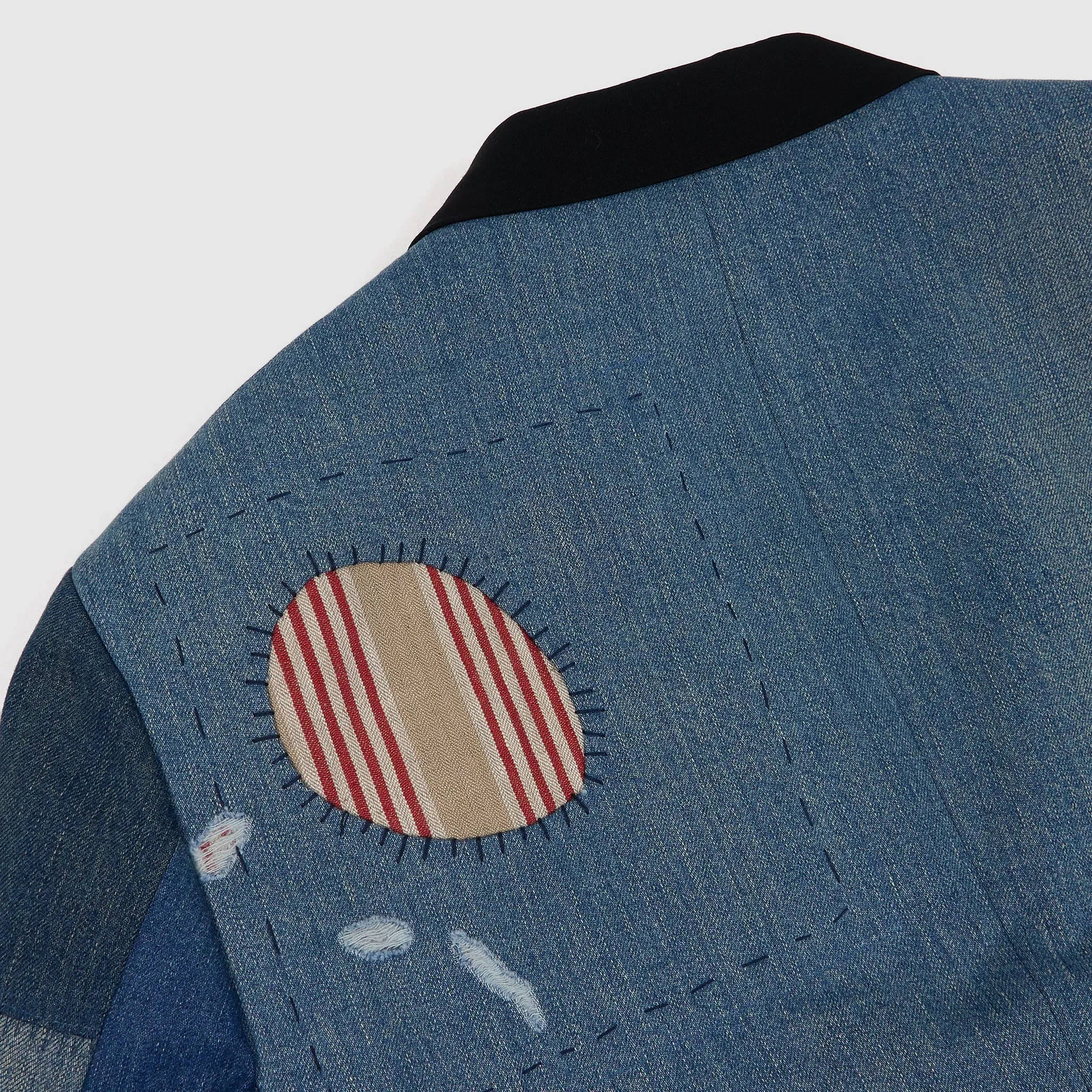 Junya Watanabe Man Patchwork Denim Tuxedo Blazer