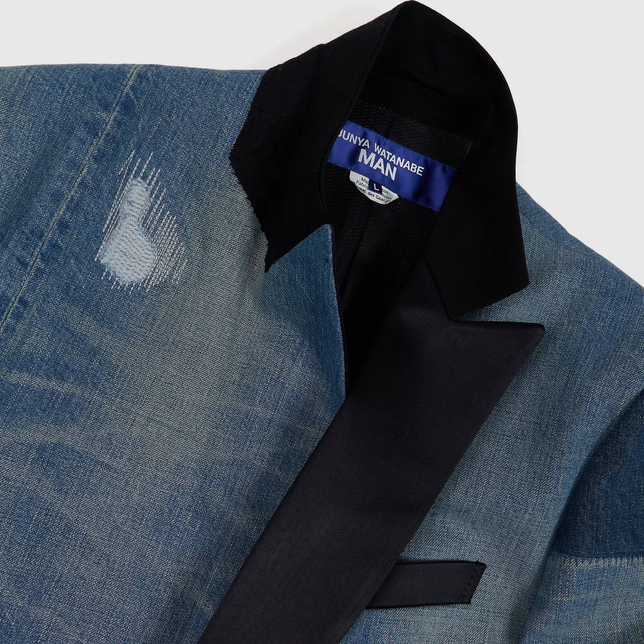 Junya Watanabe Man Patchwork Denim Tuxedo Blazer