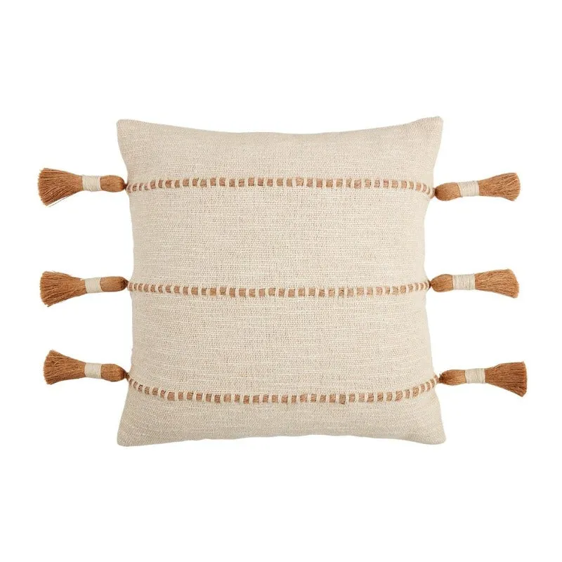 Jute Striped Tassel Pillow (2 sizes)