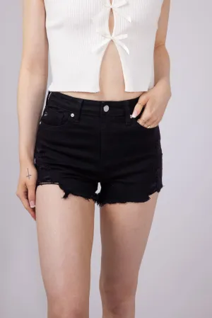 KanCan x Glik’s Best Friend Denim Shorts for Women in Black | AB1022BK-GL