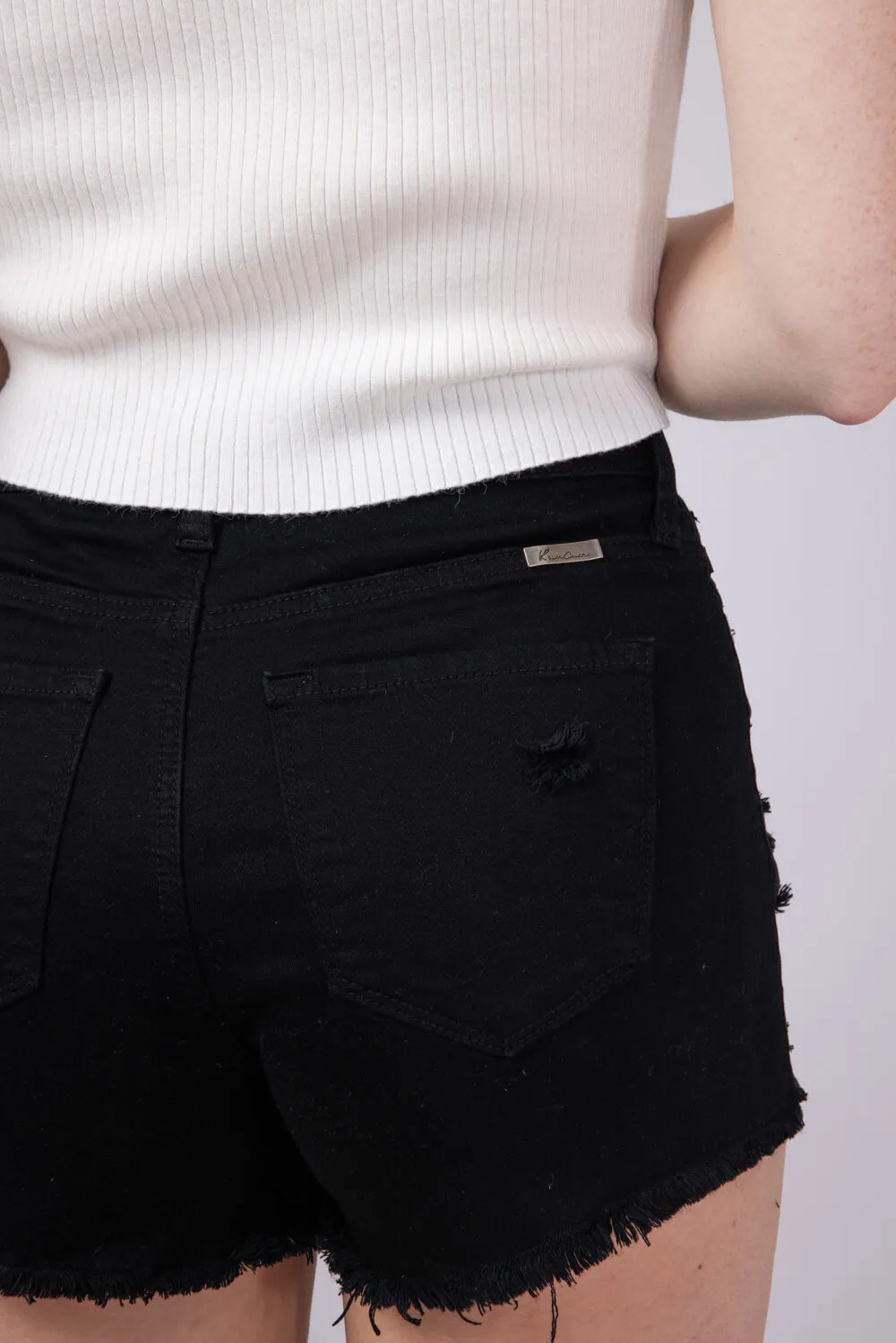 KanCan x Glik’s Best Friend Denim Shorts for Women in Black | AB1022BK-GL