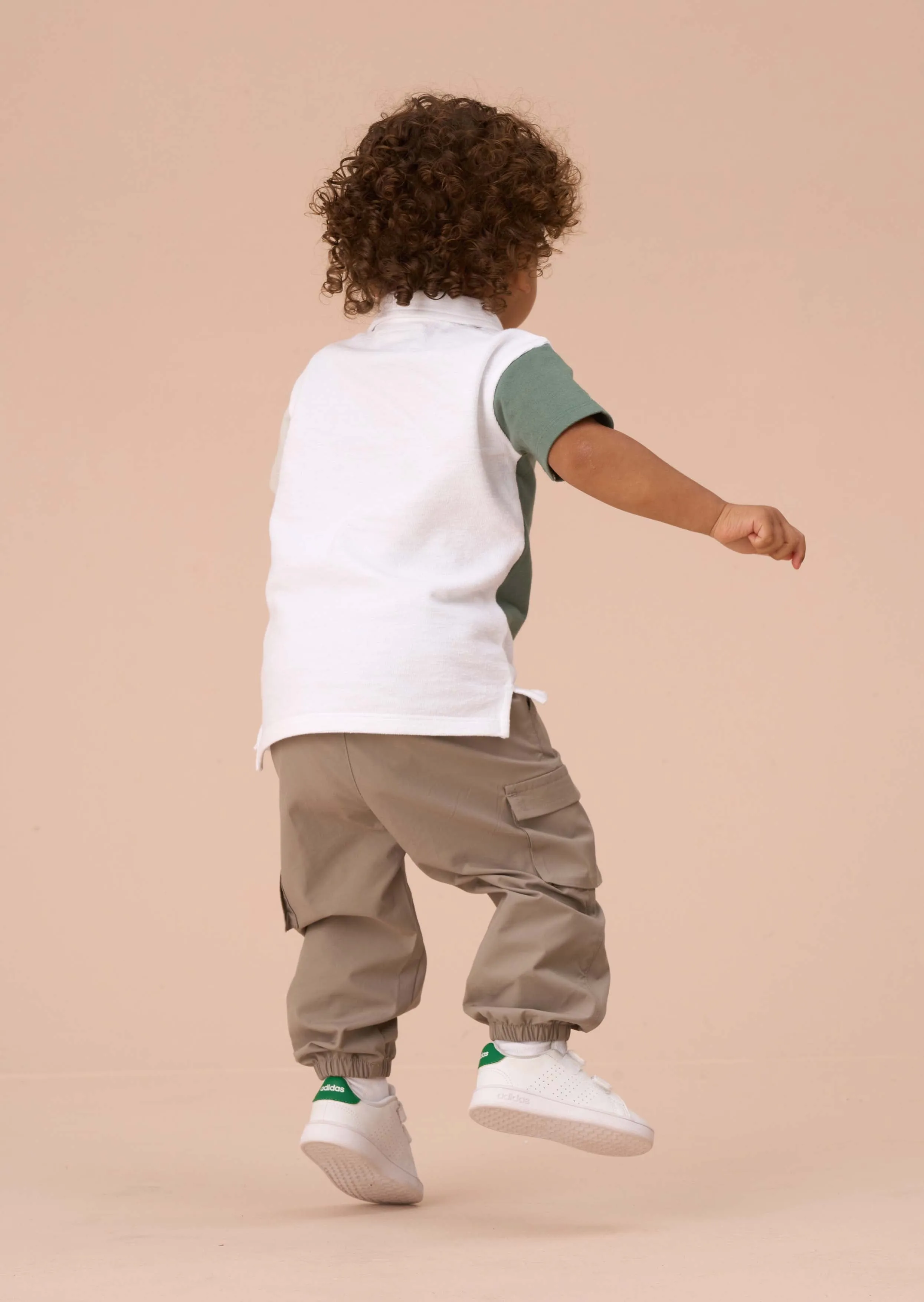 Kane White Textured Colourblock Polo