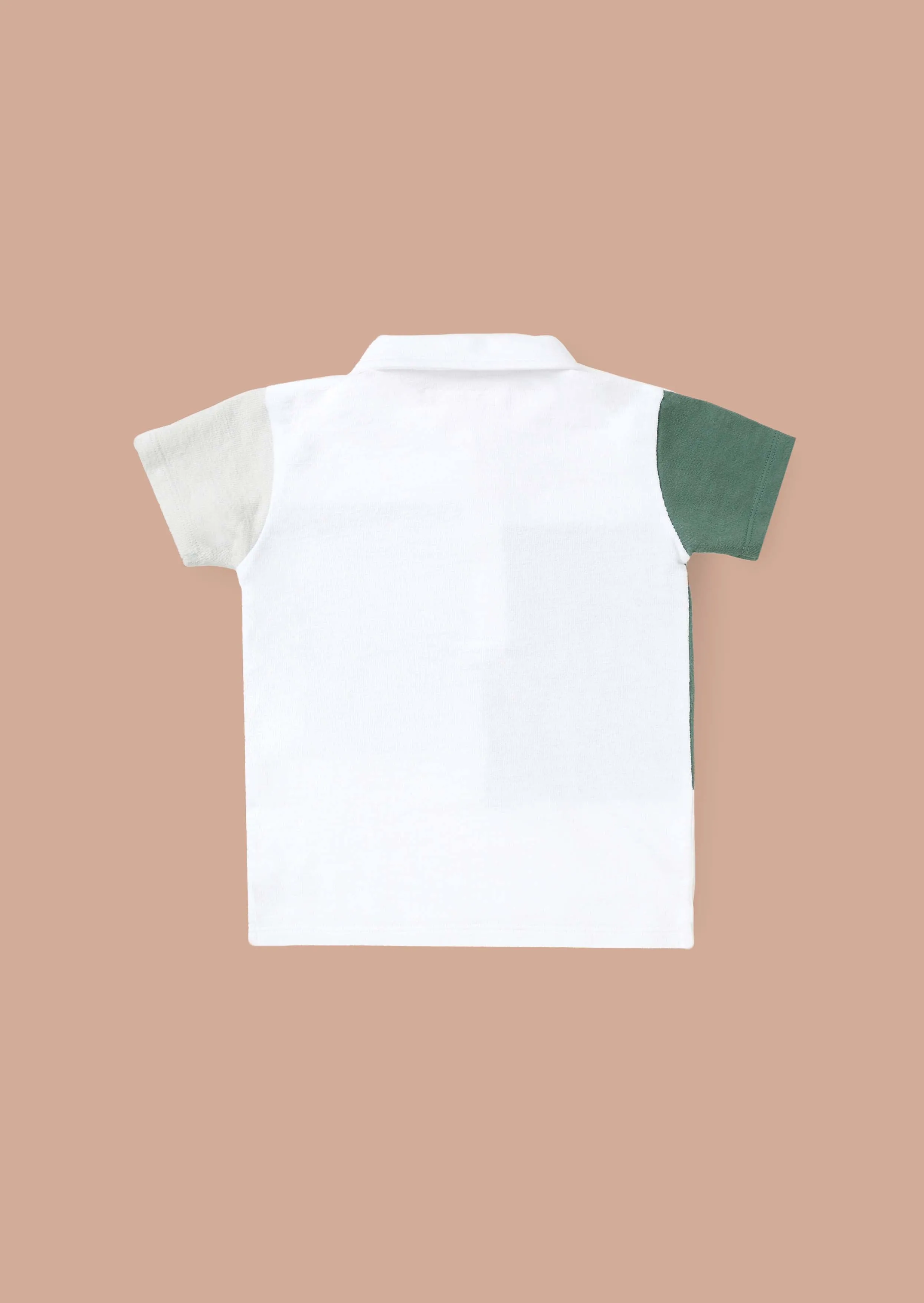 Kane White Textured Colourblock Polo
