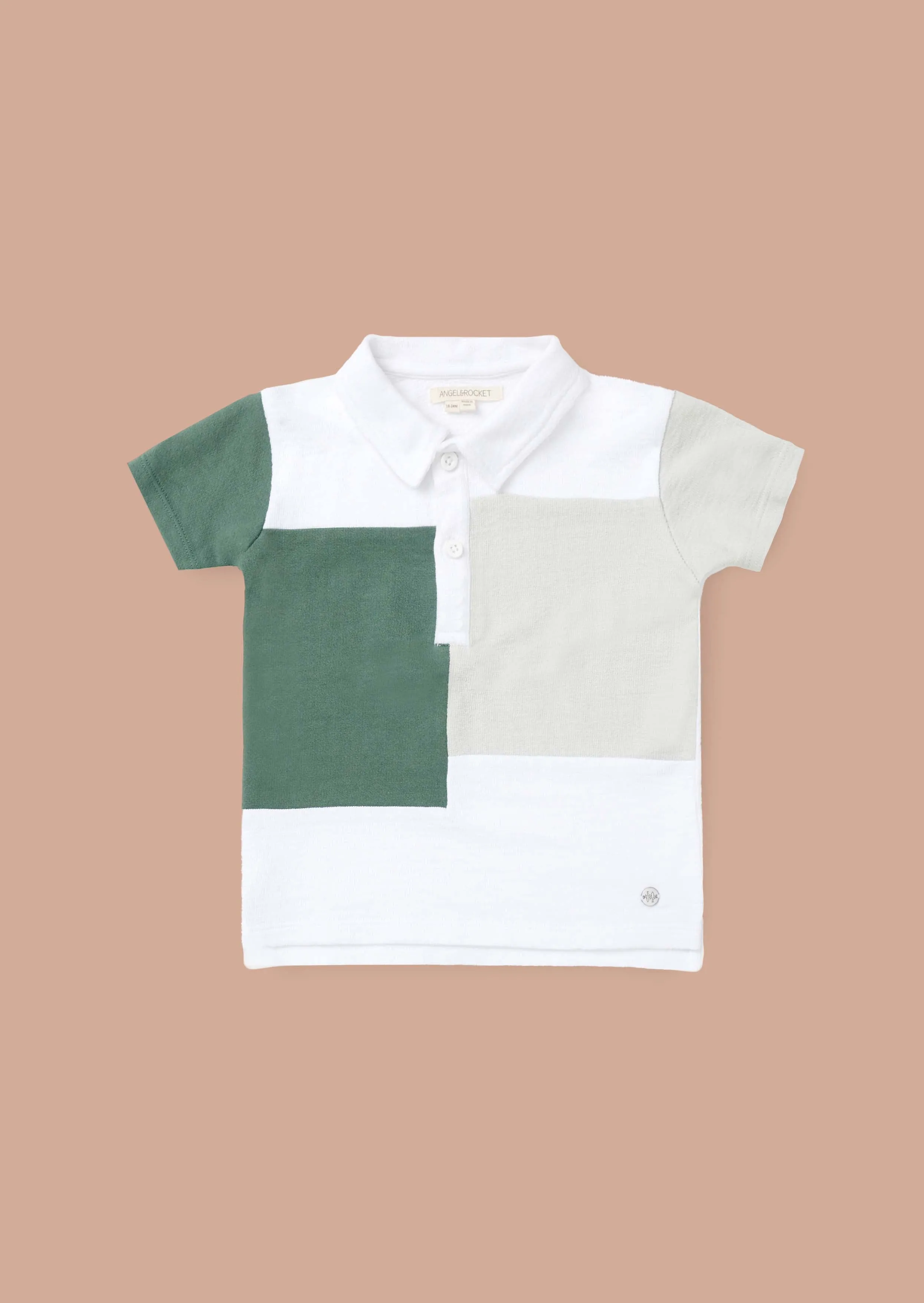 Kane White Textured Colourblock Polo