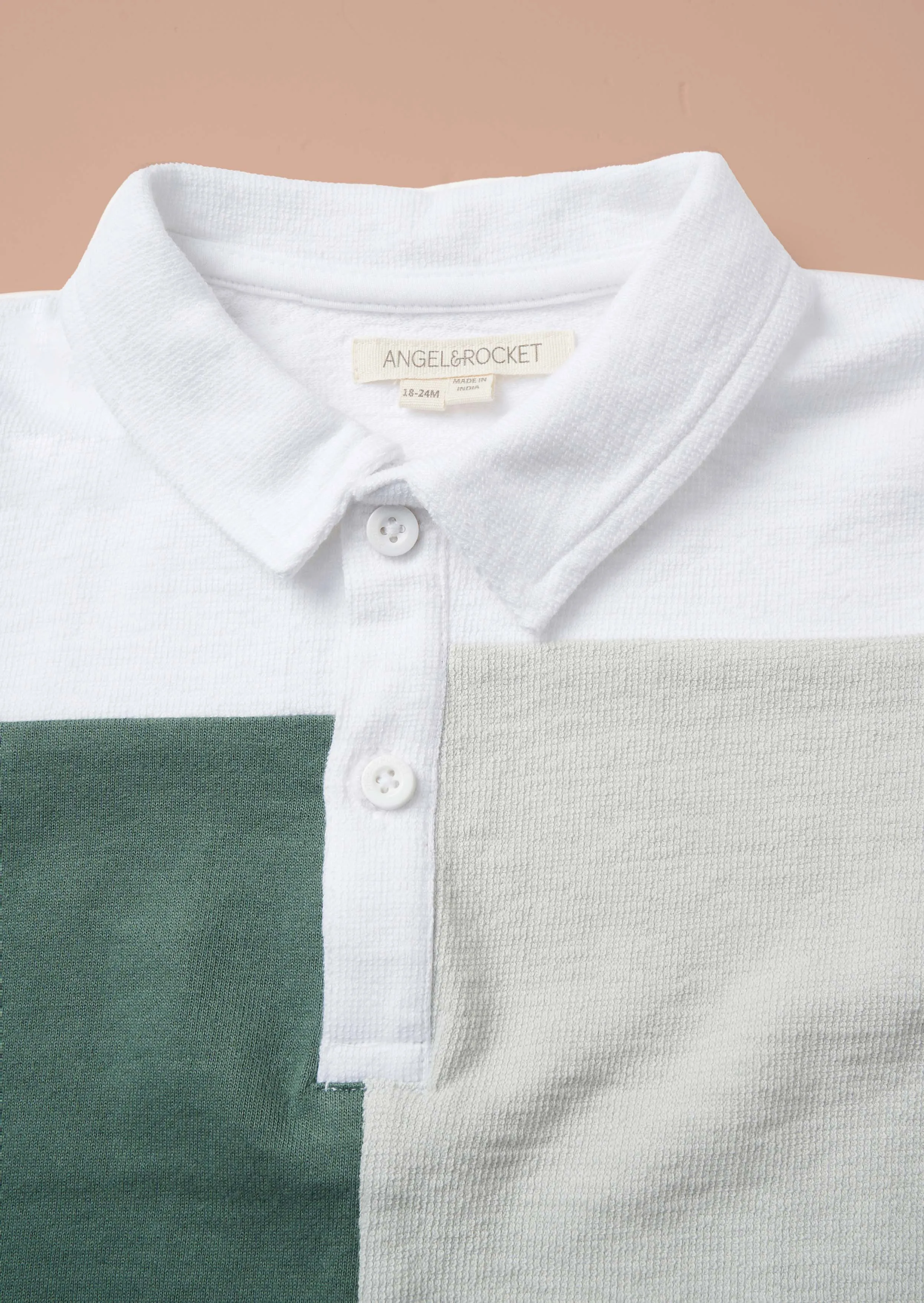 Kane White Textured Colourblock Polo