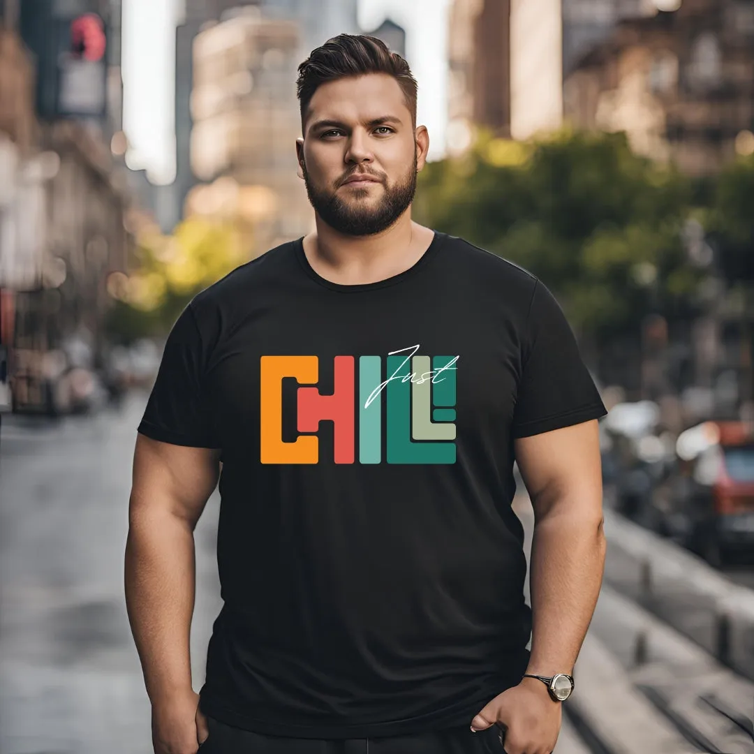 Kart Black Men's Plus Size Regular Fit Cotton Tshirts | MT-PLUS-BLK-JUZCHILL_3XL