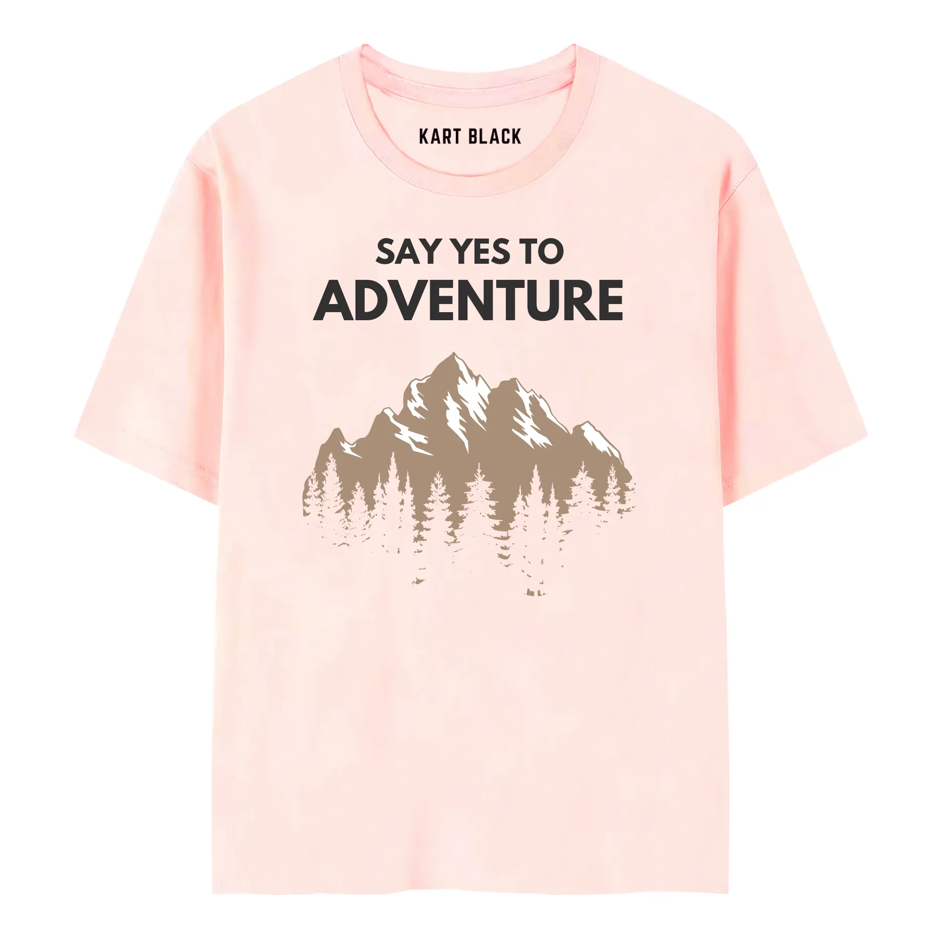KART BLACK Men's Plus Size Say Yes To Adventure Printed T-Shirts