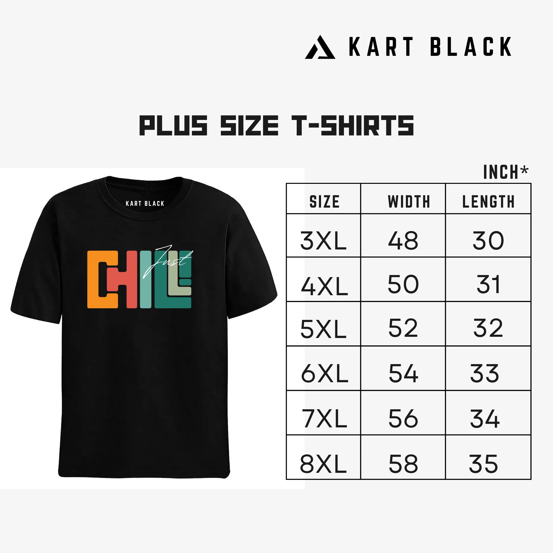 KART BLACK Men's Plus Size Say Yes To Adventure Printed T-Shirts