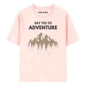 KART BLACK Men's Plus Size Say Yes To Adventure Printed T-Shirts