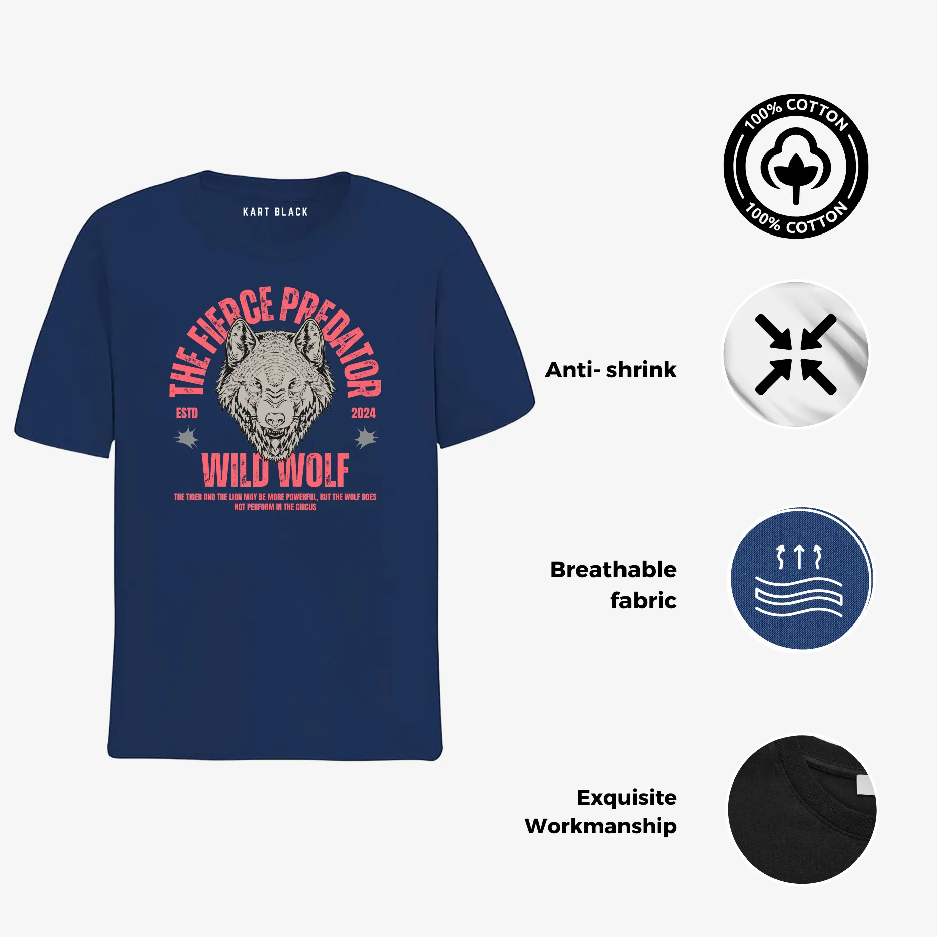 KART BLACK Men's Plus Size Say Yes To Adventure Printed T-Shirts