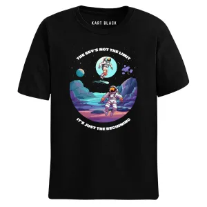 KART BLACK Men's Plus Size Tshirts | Regular Fit Round Neck Cotton Tshirts | BLK-SKY NOT LIMIT_3XL