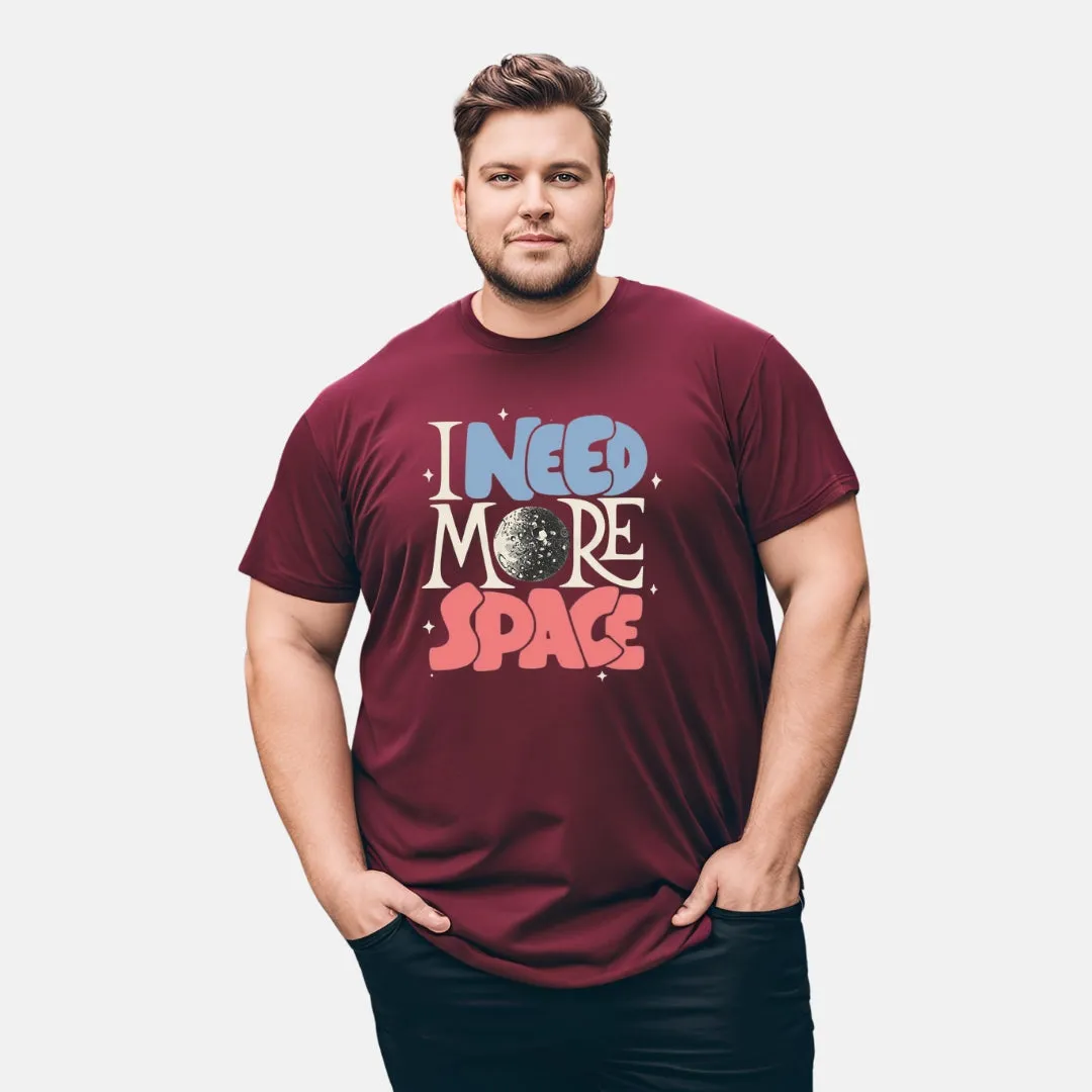 KART BLACK Men's Plus Size Tshirts | Regular Fit Round Neck Cotton Tshirts | MRN-MORE SPACE_3XL