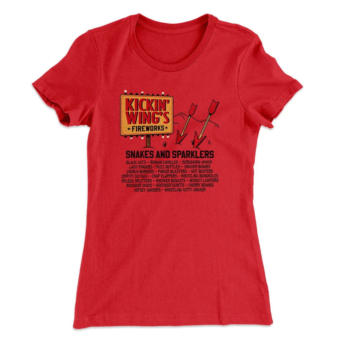 Kickin' Wing's Fireworks Women's T-Shirt